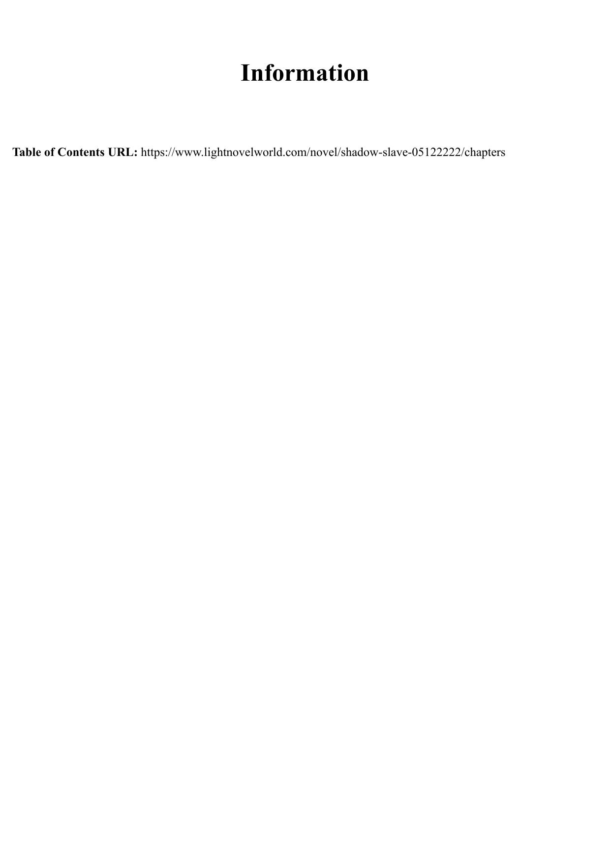 Shadow Slave Novel Chapters | Light Novel World